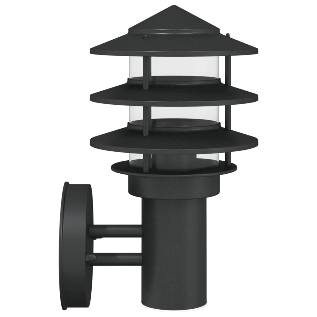 vidaXL Outdoor Wall Lights 2pcs Black Stainless Steel 5
