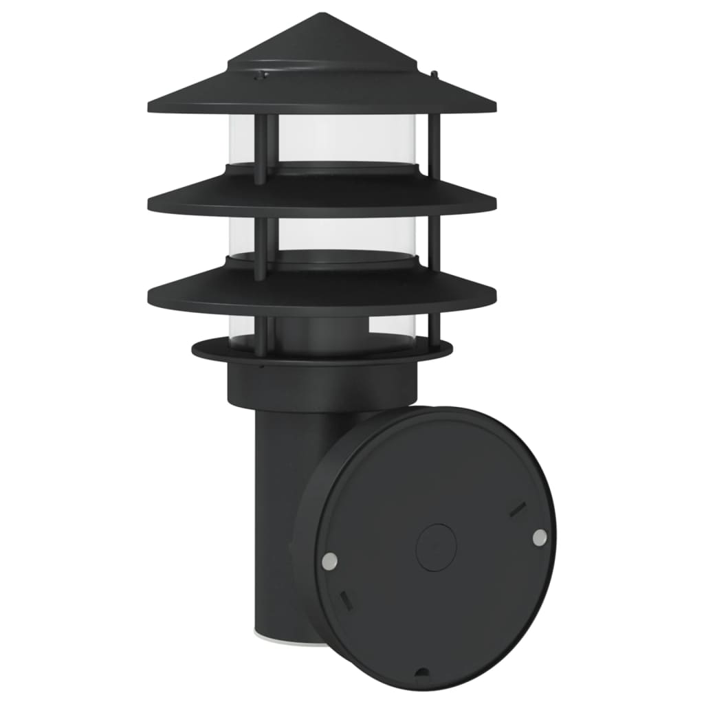 vidaXL Outdoor Wall Lights 2pcs Black Stainless Steel 6