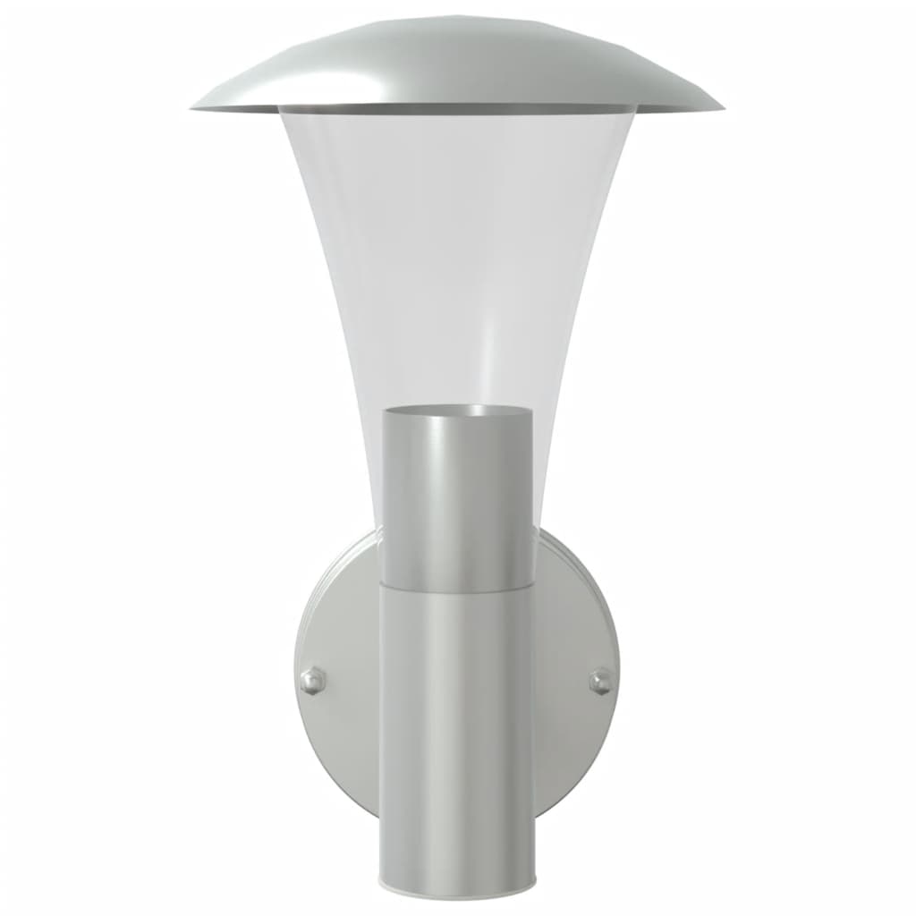 vidaXL Outdoor Wall Lights 2pcs Silver Stainless Steel 4