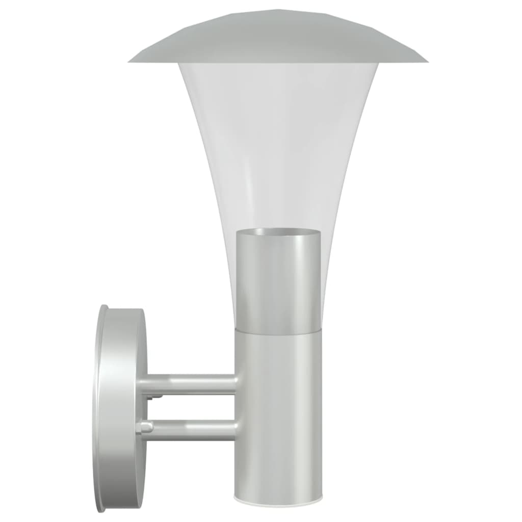 vidaXL Outdoor Wall Lights 2pcs Silver Stainless Steel 5