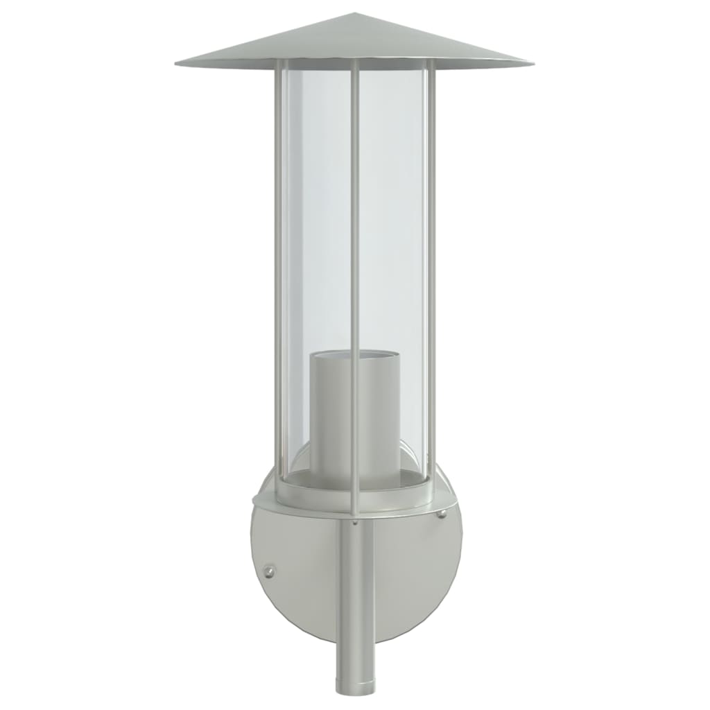 vidaXL Outdoor Wall Lights 2pcs Silver Stainless Steel 4