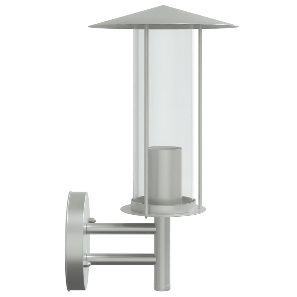 vidaXL Outdoor Wall Lights 2pcs Silver Stainless Steel 5