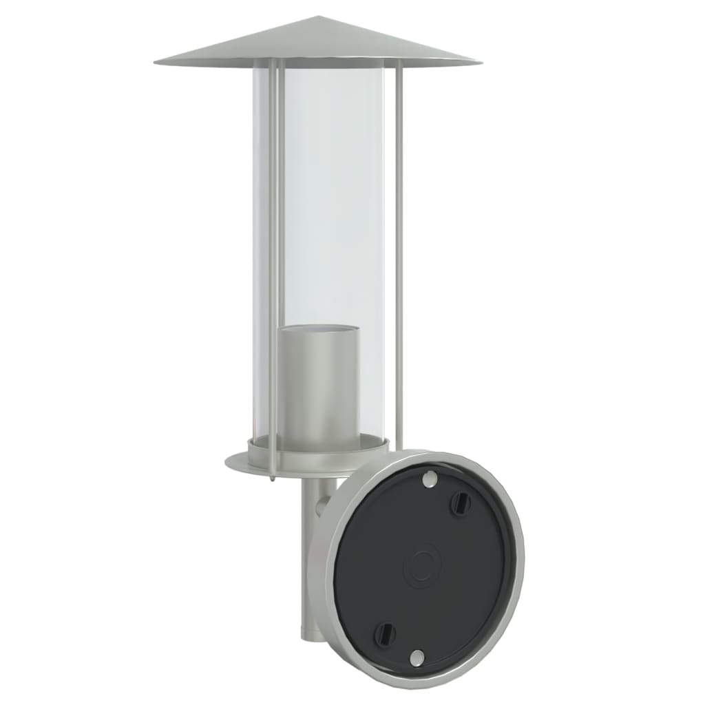 vidaXL Outdoor Wall Lights 2pcs Silver Stainless Steel 6