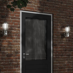 vidaXL Outdoor Wall Lights with Sensors 2pcs Silver Stainless Steel 1