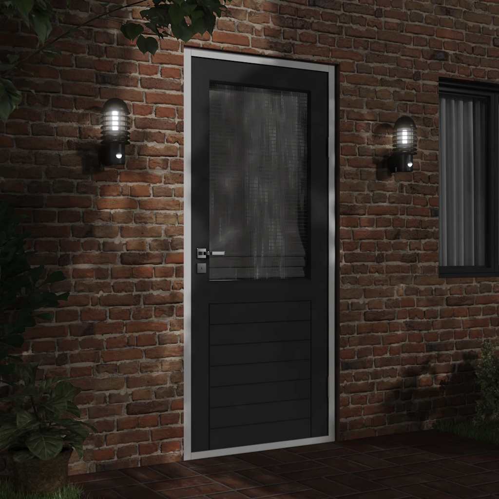 vidaXL Outdoor Wall Lights with Sensors 2pcs Black Stainless Steel 3