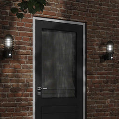 vidaXL Outdoor Wall Lights with Sensors 2pcs Black Stainless Steel 1