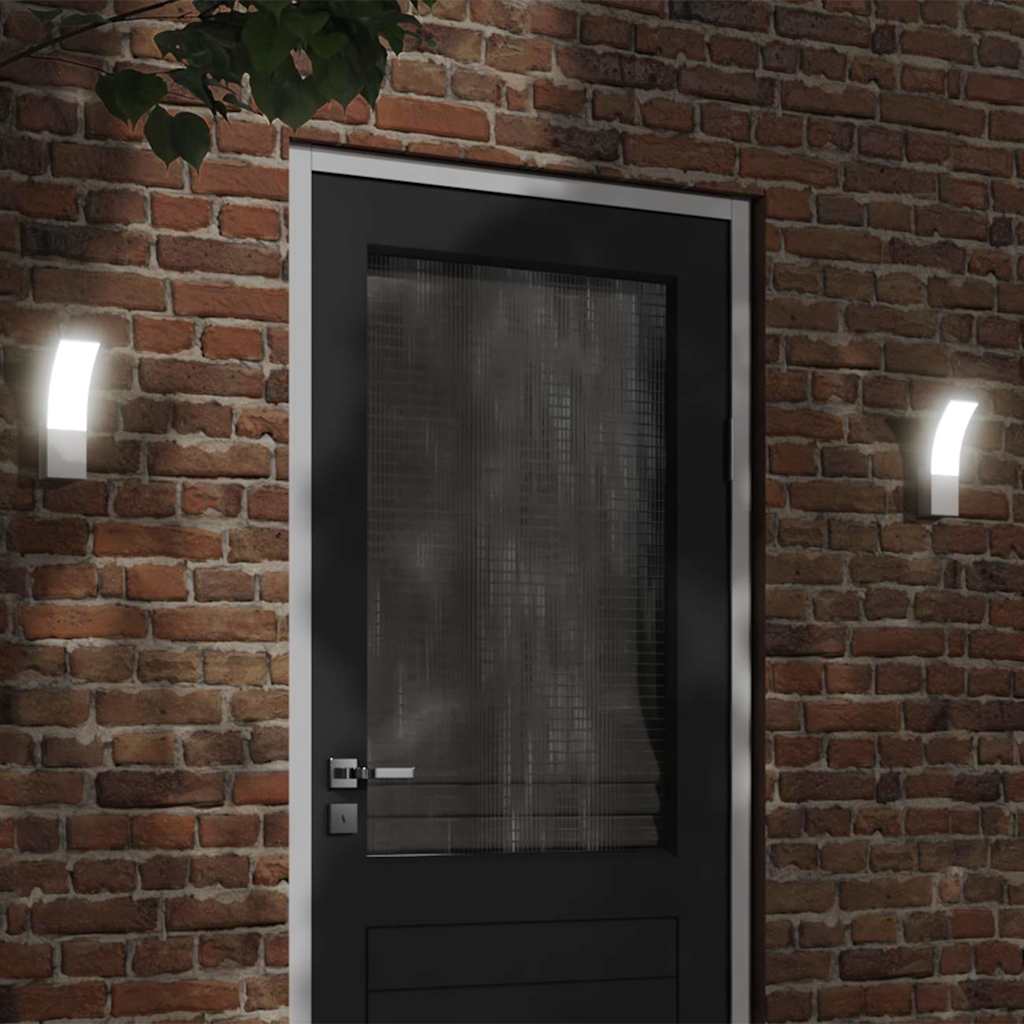 Outdoor LED Wall Lights with Sensors 2pcs White No