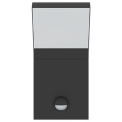 vidaXL Outdoor LED Wall Lights with Sensors 2pcs Black Die-cast Aluminium 5