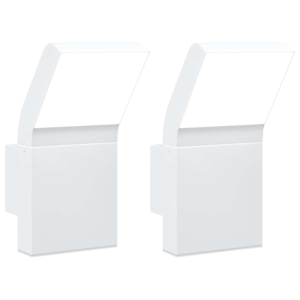 vidaXL Outdoor LED Wall Lights 2pcs White Die-cast Aluminium 2