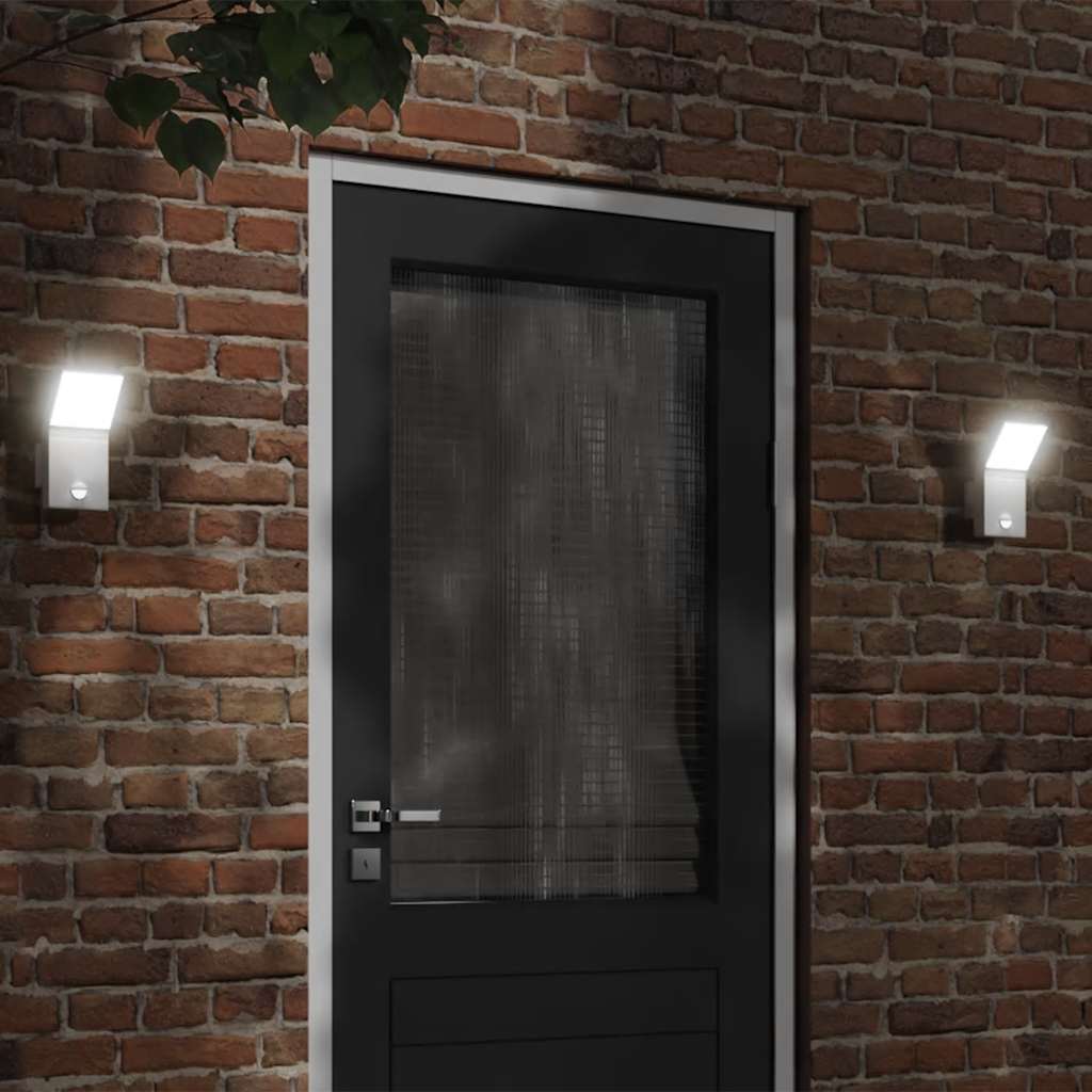 vidaXL Outdoor LED Wall Light with Sensor White Die-cast Aluminium 1