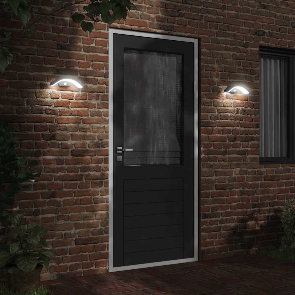 vidaXL Outdoor LED Wall Light with Sensor Black Die-cast Aluminium 3