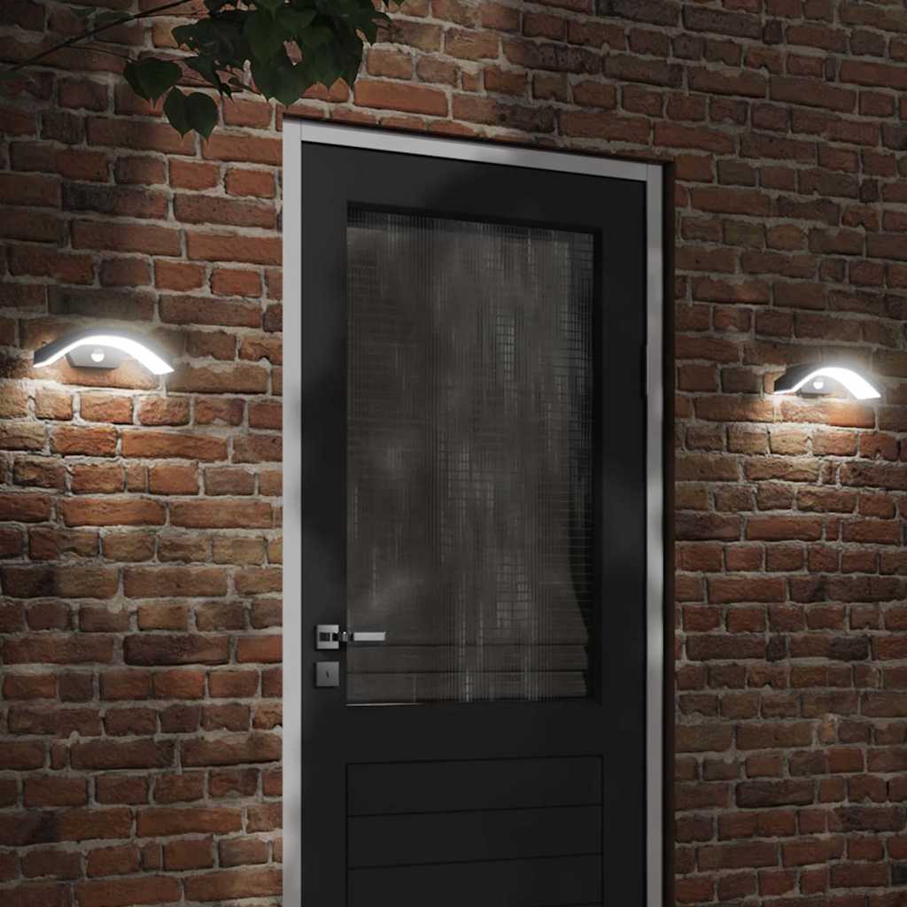 vidaXL Outdoor LED Wall Light with Sensor Black Die-cast Aluminium 1