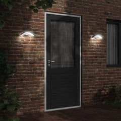 vidaXL Outdoor LED Wall Lights with Sensors 2pcs Black Die-cast Aluminium 3