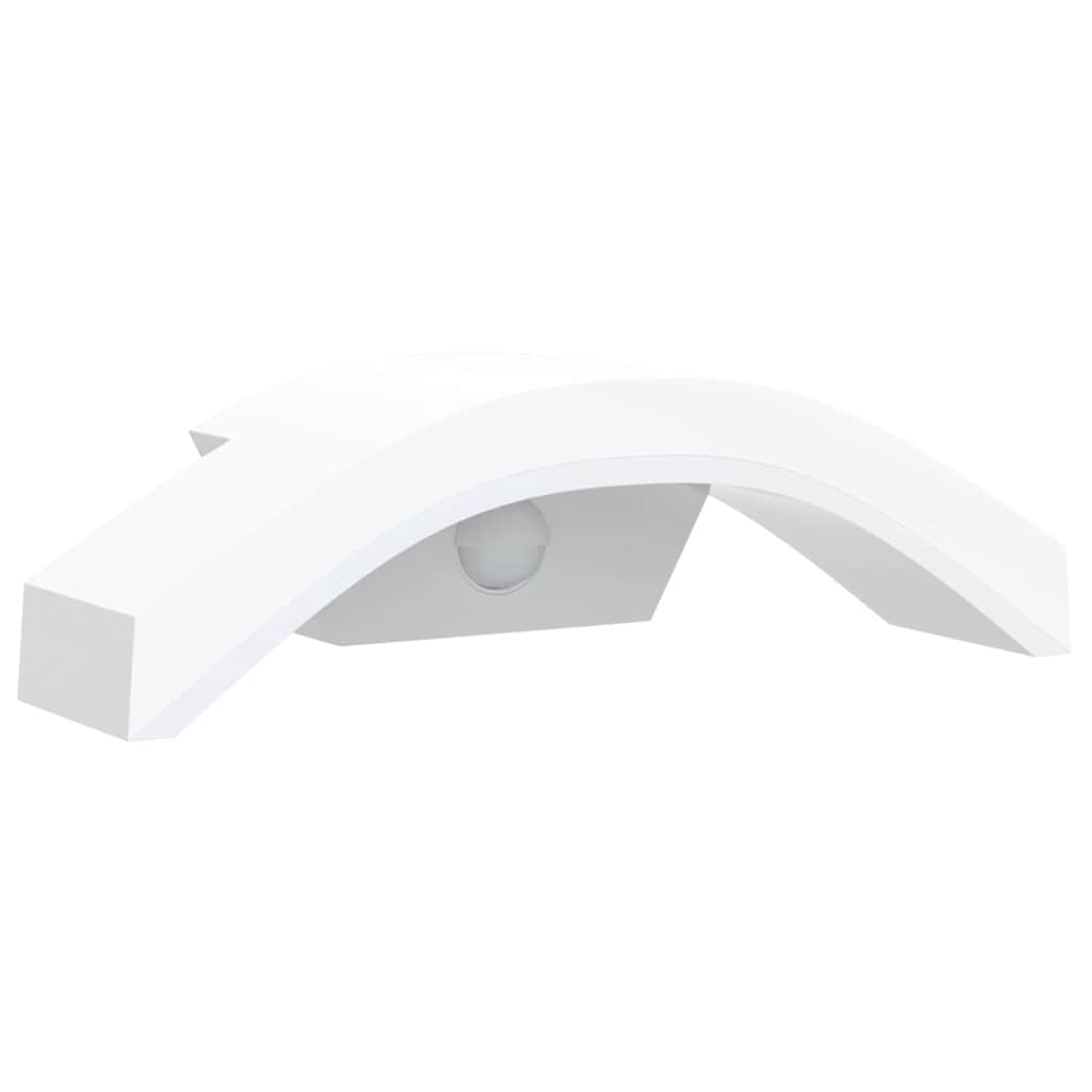 vidaXL Outdoor LED Wall Light with Sensor White Die-cast Aluminium 5