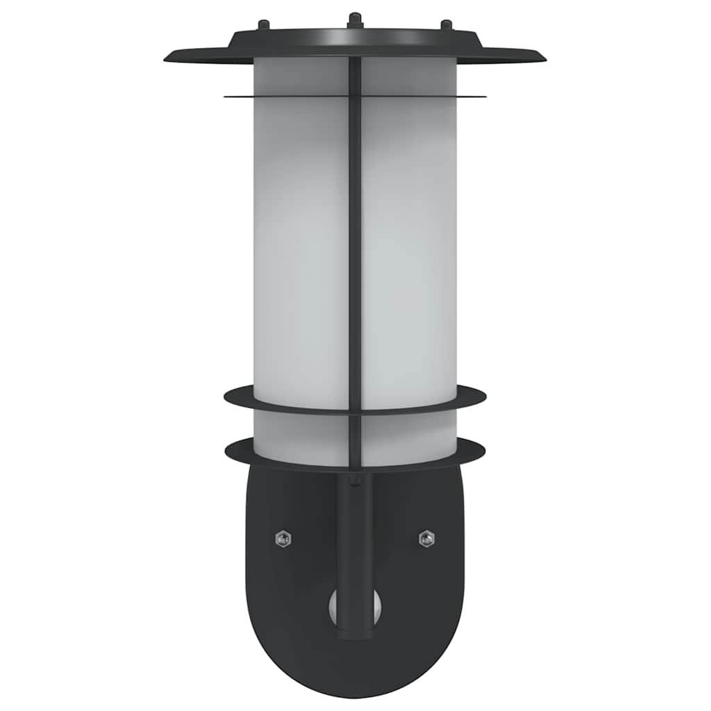 vidaXL Outdoor Wall Lights with Sensors 2pcs Black Stainless Steel 4