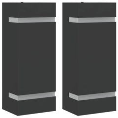 vidaXL Outdoor Wall Lights 2pcs Black Stainless Steel 2