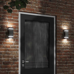 vidaXL Outdoor Wall Lights 2pcs Black Stainless Steel 1