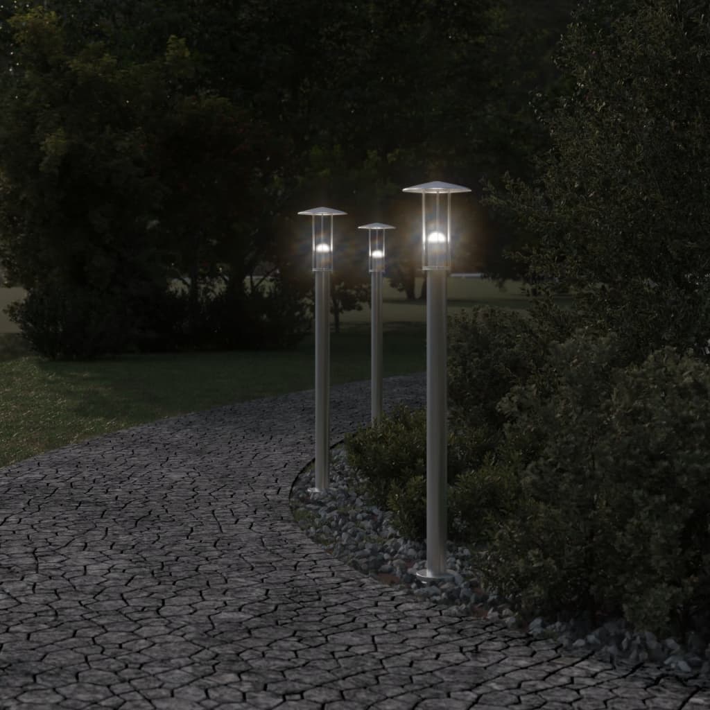 Outdoor Floor Lamp Stainless Steel Silver 100 cm