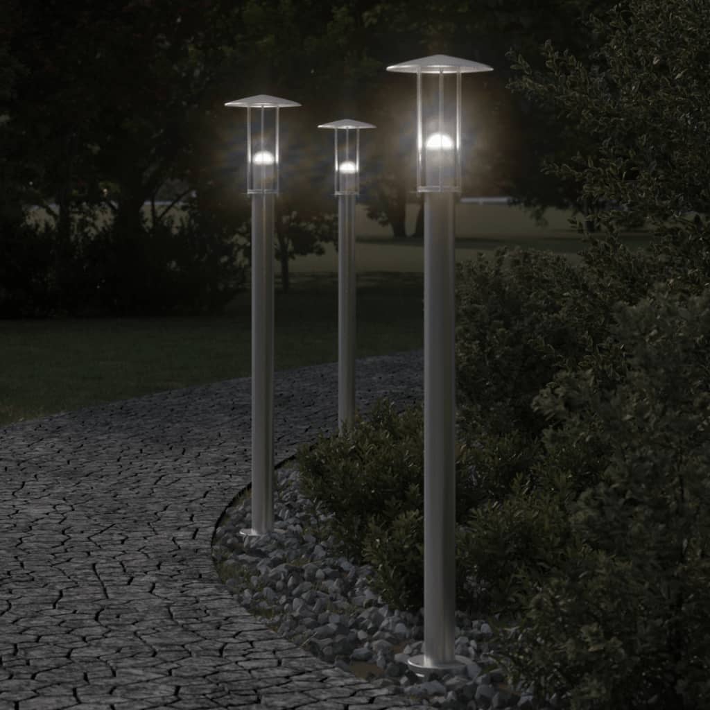Outdoor Floor Lamp Stainless Steel Silver 100 cm