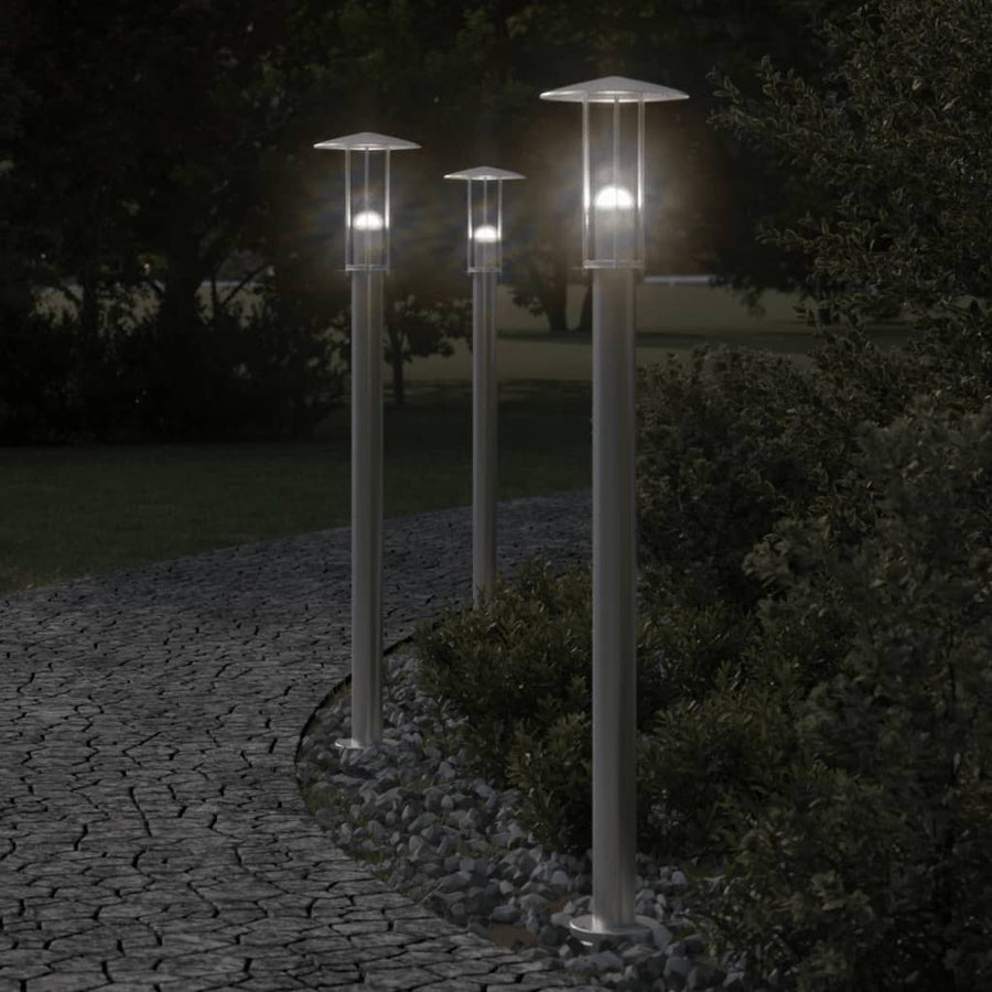 vidaXL Outdoor Floor Lamp Silver 100 cm Stainless Steel 1