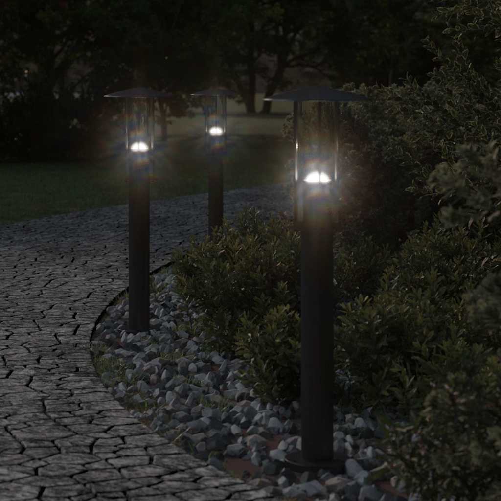 Outdoor Floor Lamp Stainless Steel Black 60 cm