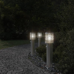 vidaXL Outdoor Floor Lamp with Sensor Silver 60 cm Stainless Steel 3
