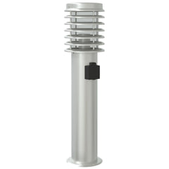 vidaXL Outdoor Floor Lamp with Outlet Silver 60 cm Stainless Steel 6