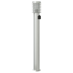 vidaXL Outdoor Floor Lamp with Outlet Silver 110cm Stainless Steel 6