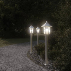 vidaXL Outdoor Floor Lamp Silver 80 cm Stainless Steel 3