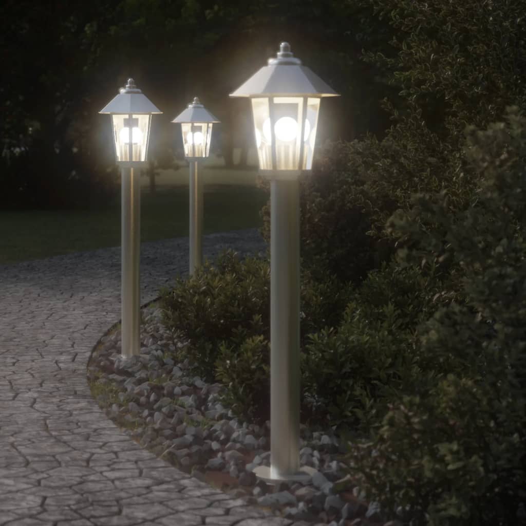 vidaXL Outdoor Floor Lamp Silver 80 cm Stainless Steel 1