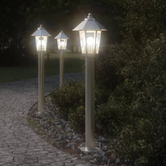 vidaXL Outdoor Floor Lamp Silver 80 cm Stainless Steel 1