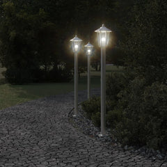 vidaXL Outdoor Floor Lamp Silver 120 cm Stainless Steel 3