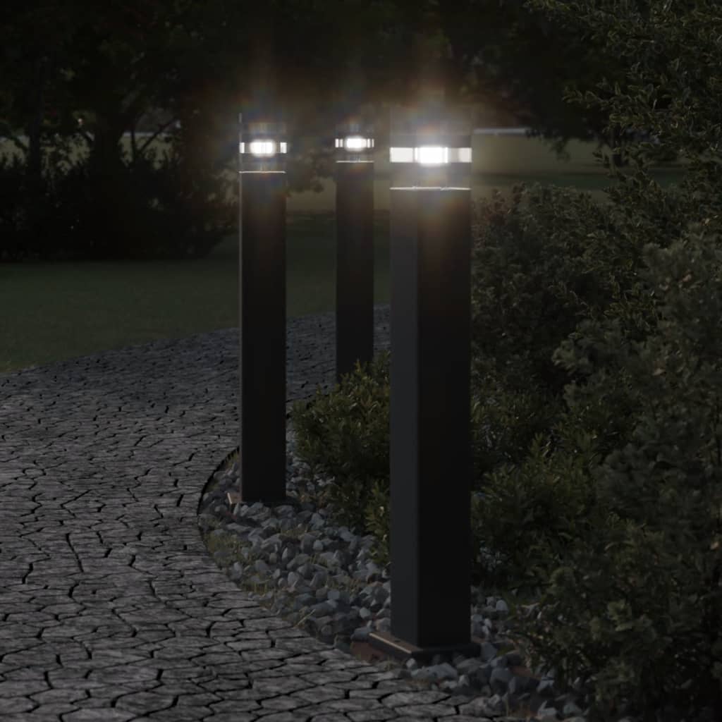 vidaXL Outdoor Floor Lamp Black 80 cm Aluminium 1