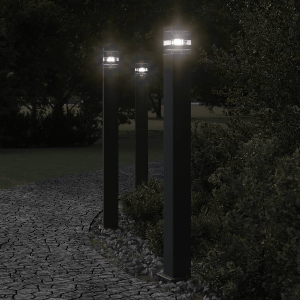 vidaXL Outdoor Floor Lamp Black Aluminium