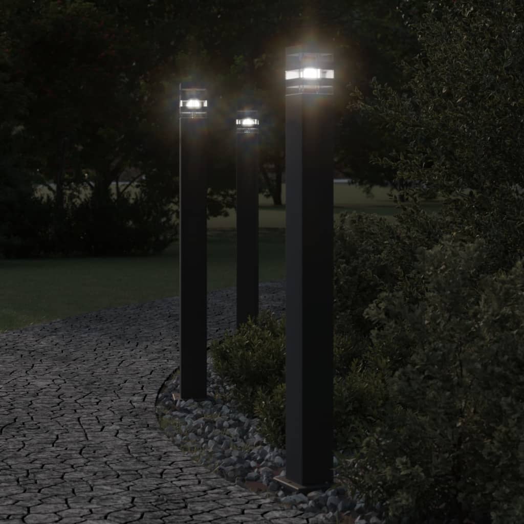 vidaXL Outdoor Floor Lamp Black Aluminium
