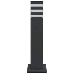 vidaXL Outdoor Floor Lamp with Outlet Black 50 cm Aluminium 4