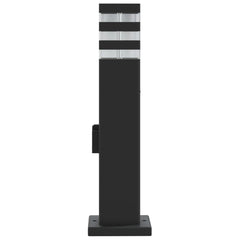 vidaXL Outdoor Floor Lamp with Outlet Black 50 cm Aluminium 5