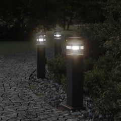vidaXL Outdoor Floor Lamp with Outlet Black 50 cm Aluminium 1