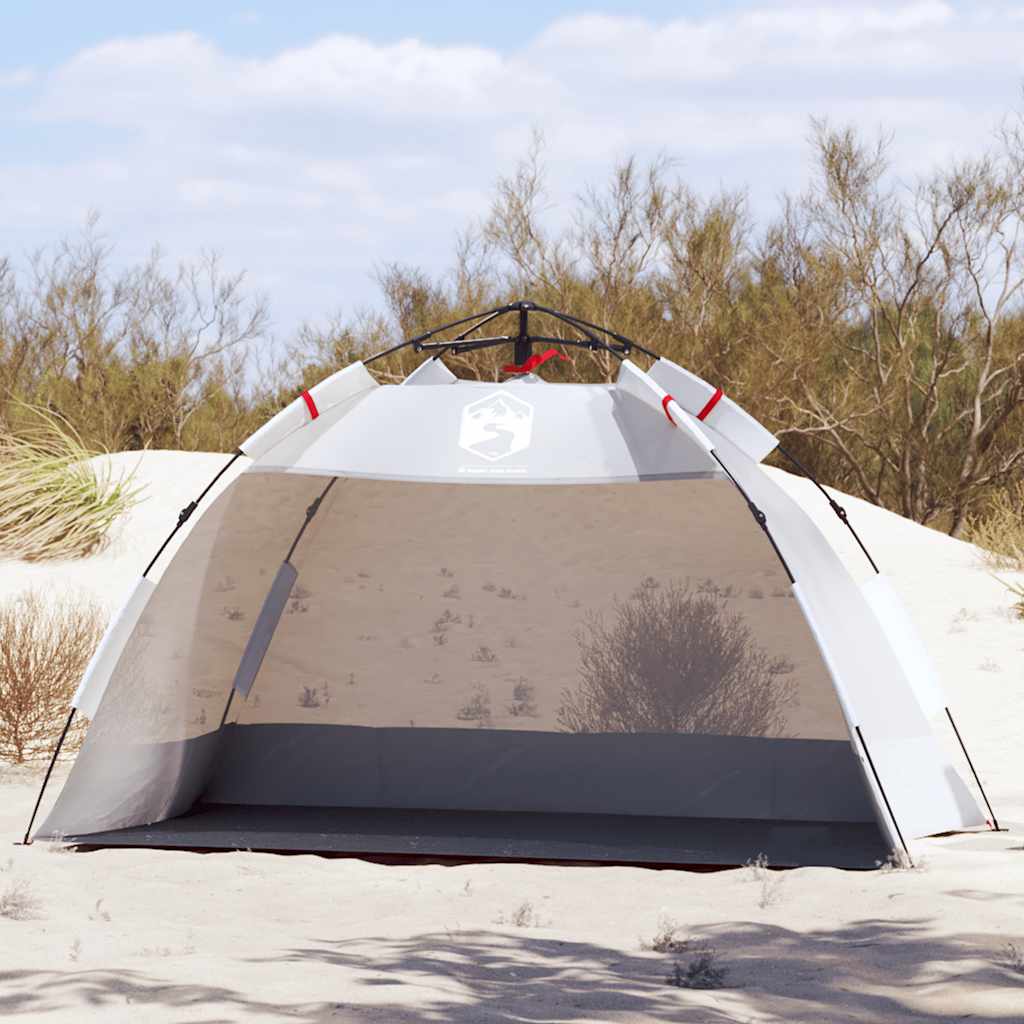 vidaXL Beach Tent 2-Person Grey Quick Release Waterproof 1