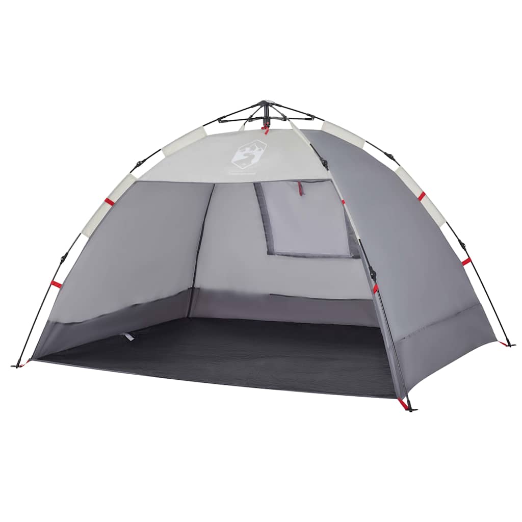 vidaXL Beach Tent 2-Person Grey Quick Release Waterproof 4