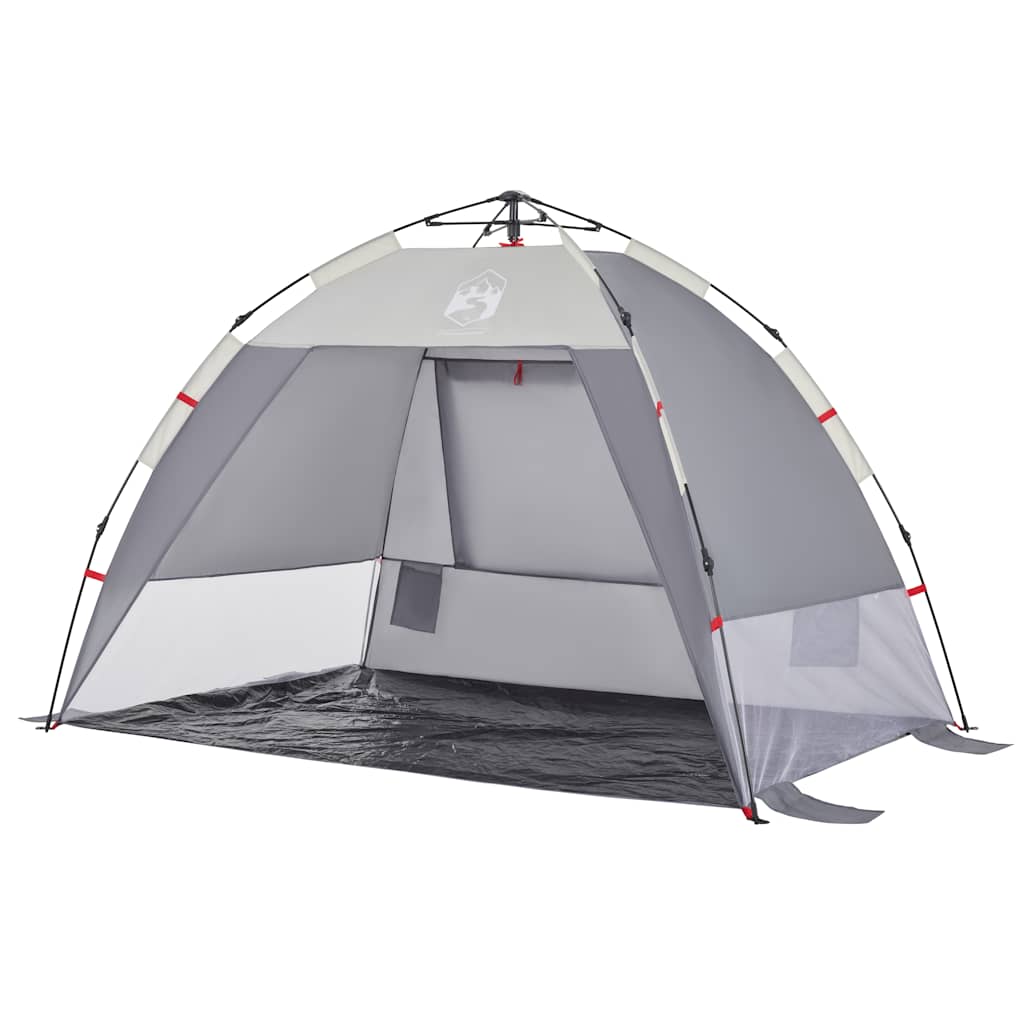 vidaXL Beach Tent 2-Person Grey Quick Release Waterproof 4