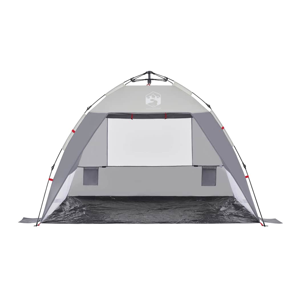 vidaXL Beach Tent 2-Person Grey Quick Release Waterproof 6