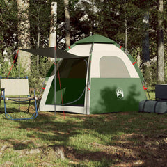 Camping Tent Cabin 4-Person Quick Release Width 260 cm Green