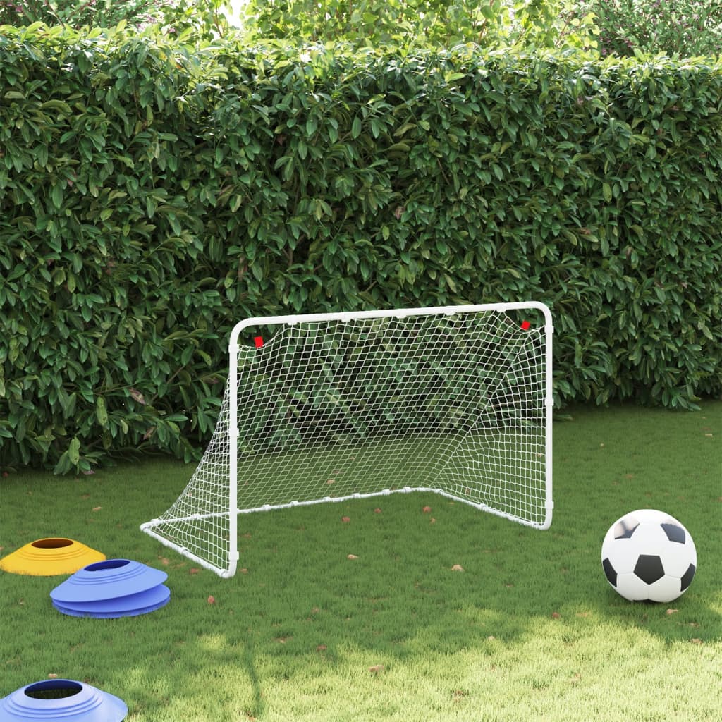 vidaXL Soccer Goal White 122x81x81 cm Steel 3