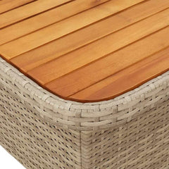 2 Piece Garden Dining Set with Cushions Beige Poly Rattan 110 cm table length