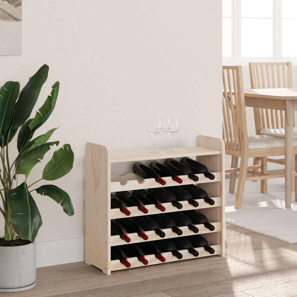 vidaXL Wine Rack with Top Board 67.5x25x60 cm Solid Wood Pine 3