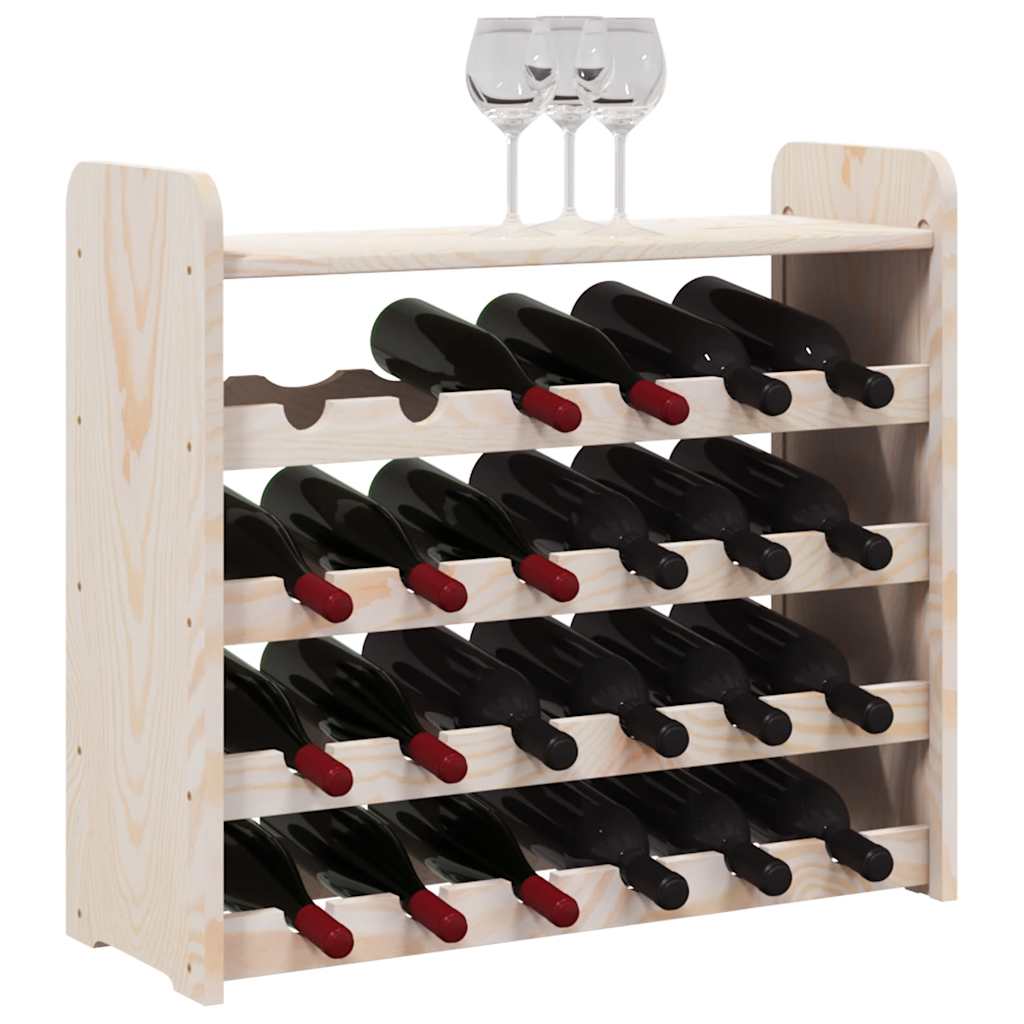 vidaXL Wine Rack with Top Board 67.5x25x60 cm Solid Wood Pine 4