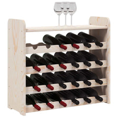 vidaXL Wine Rack with Top Board 67.5x25x60 cm Solid Wood Pine 4