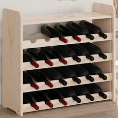 vidaXL Wine Rack with Top Board 67.5x25x60 cm Solid Wood Pine 1