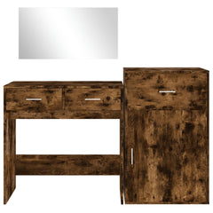 vidaXL 3 Piece Dressing Table Set Smoked Oak Engineered Wood 5